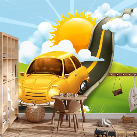 Fototapet - Fairytale car and street