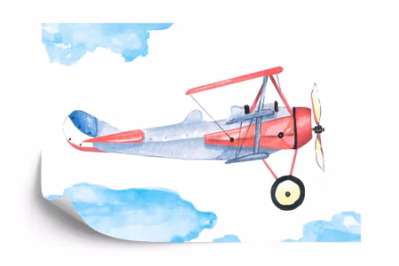Fototapet - Aeroplanes painted with watercolour