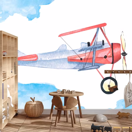 Fototapet - Aeroplanes painted with watercolour