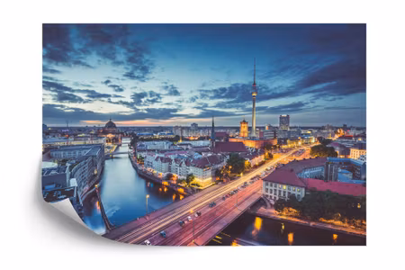 Fototapet - Berlin city center by night