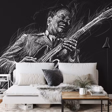 Fototapet - Painted blues musician