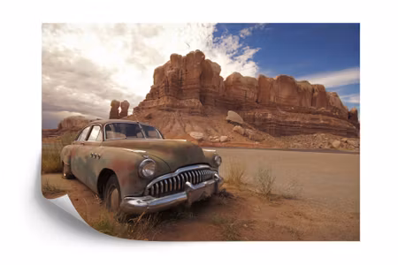 Fototapet - Old car in the desert