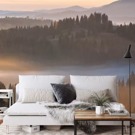 Fototapet - Forest in fog