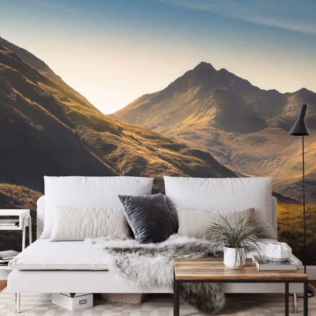 Fototapet - Mountains in fog