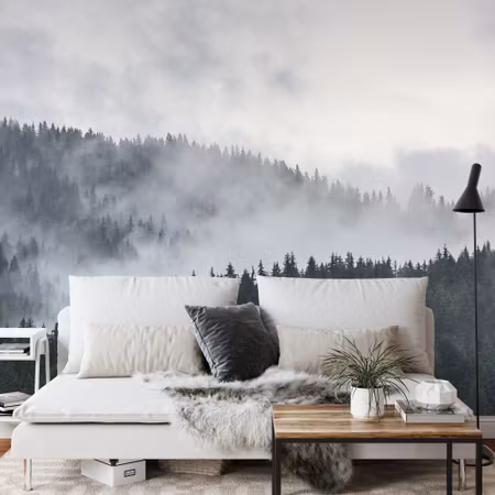Fototapet - Forest in fog