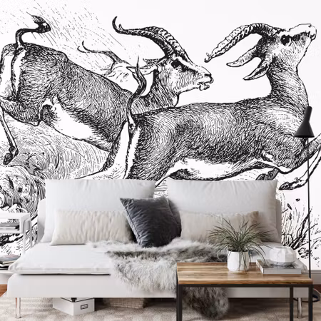 Fototapet - Gazelles vintage