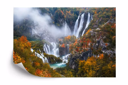 Fototapet - Autumn waterfall