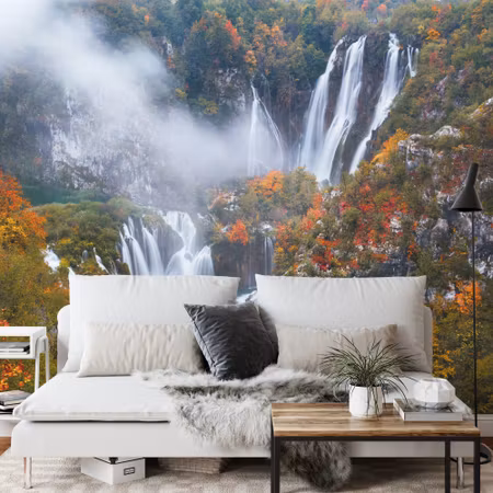 Fototapet - Autumn waterfall