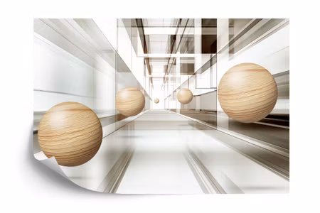 Fototapet - Wooden balls 3D
