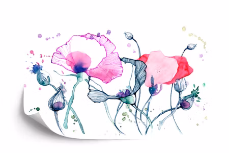 Fototapet - Colorful poppies