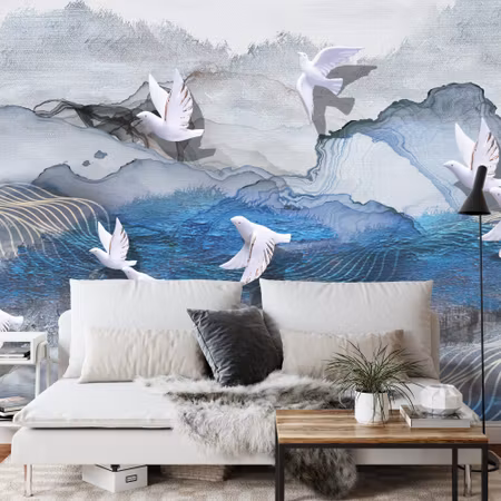 Fototapet - Birds by the sea