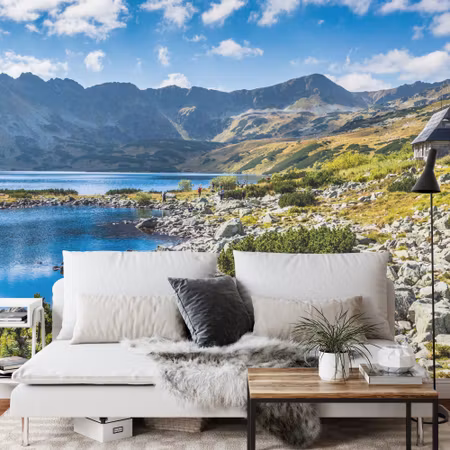 Fototapet - Mountain lake in the valley