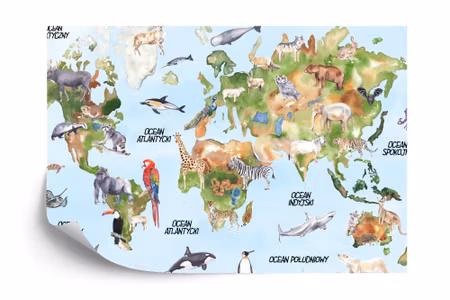 Fototapet - Watercolour world map