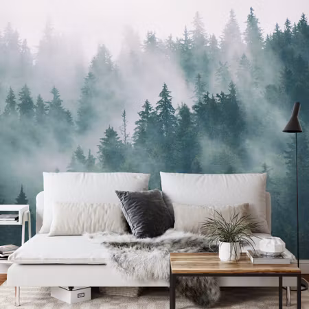 Fototapet - Forest in fog
