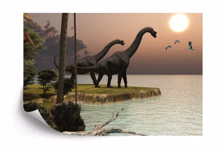 Fototapet - Dinosaurs by the water
