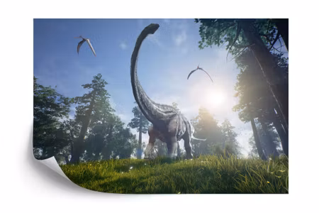 Fototapet - Realistic dinosaur in the sun