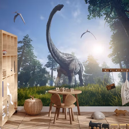 Fototapet - Realistic dinosaur in the sun
