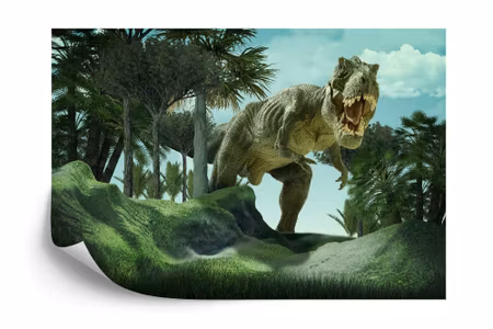 Fototapet - Realistic dinosaur in the green