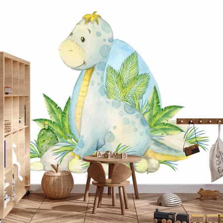 Fototapet - Little dinosaur and nature