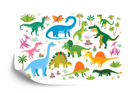 Fototapet - Dinosaurs like from cartoons
