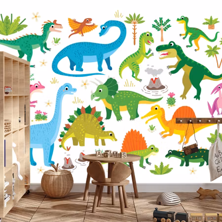 Fototapet - Dinosaurs like from cartoons