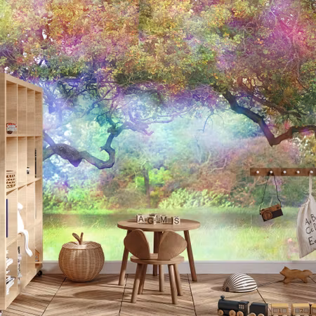 Fototapet - Magic colorful forest