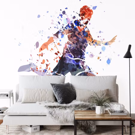 Fototapet - Watercolor silhouette of a football