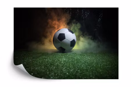 Fototapet - Soccer ball on the field