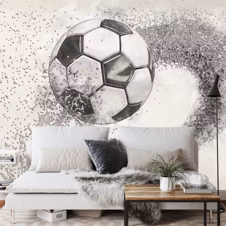 Fototapet - Football drawn with a pencil