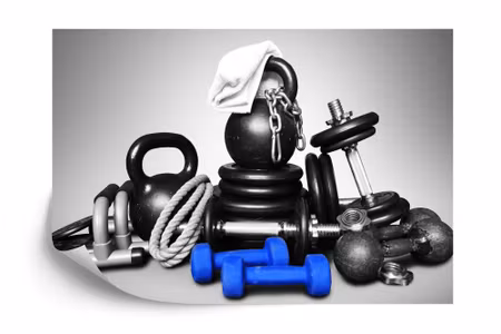 Fototapet - Sports equipment for bodybuilding