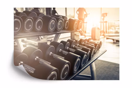 Fototapet - Dumbbells at the gym 3D