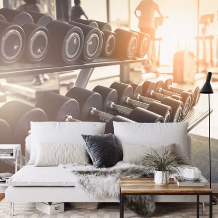 Fototapet - Dumbbells at the gym 3D