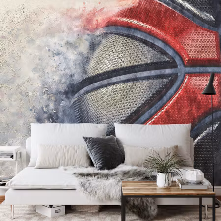 Fototapet - Basket ball painted with watercolor