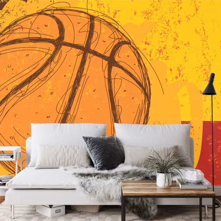 Fototapet - Graffiti style basketball ball