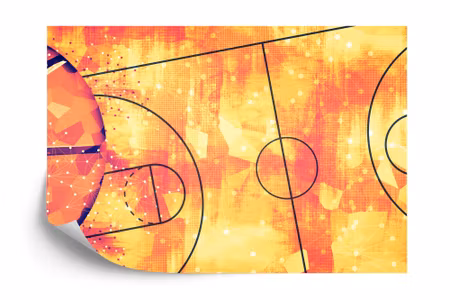 Fototapet - Abstract basketball court