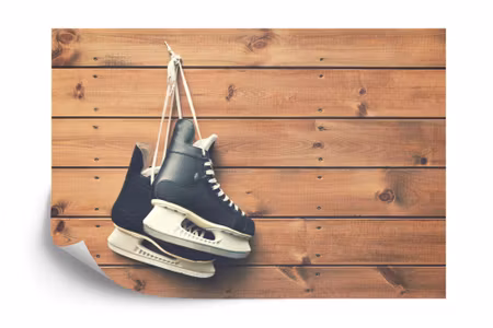 Fototapet - Ice skates suspended on a nail