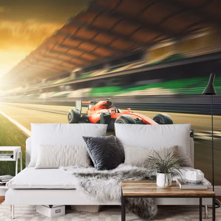 Fototapet - F1 car on the finish line