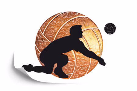 Fototapet - Volleyball player on the balls
