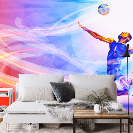 Fototapet - Volleyball player in the abstract
