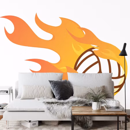 Fototapet - Burning volleyball