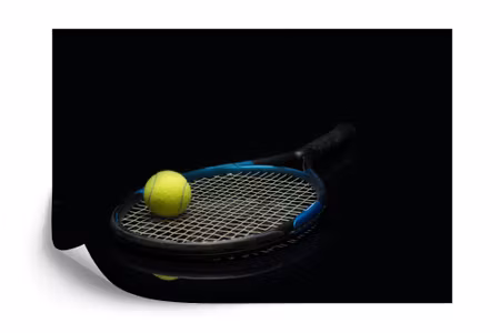 Fototapet - Tennis racket with a ball