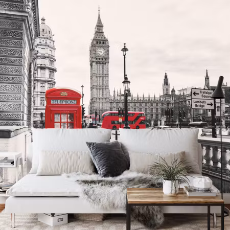 Fototapet - London black and white