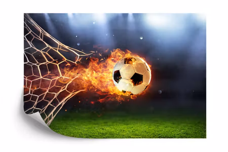 Fototapet - Football in flames