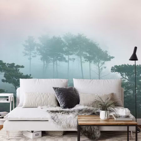 Fototapet - Forest in fog