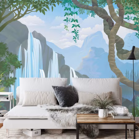 Fototapet - Waterfall in the jungle