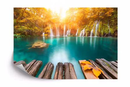 Fototapet - Autumn waterfall