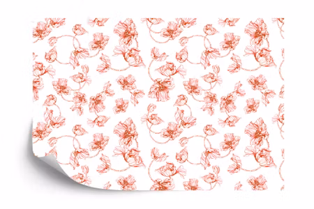 Fototapet - Poppies watercolor