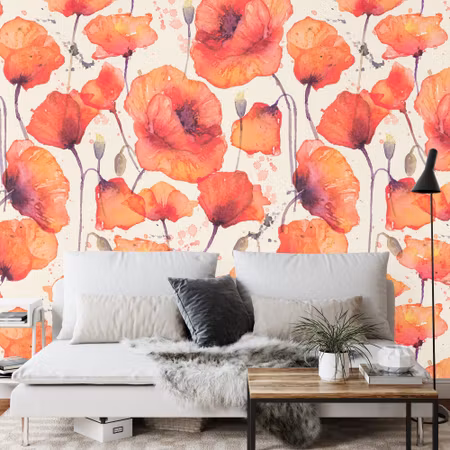 Fototapet - Poppies vintage