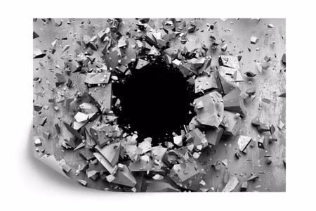 Fototapet - Hole in the wall concrete 3D effect