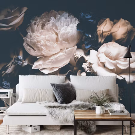 Fototapet - Peonies in the dark